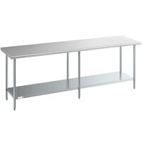 Steelton 24" x 96" 18 Gauge 430 Stainless Steel Work Table with Undershelf