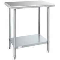Steelton 24" x 30" 18 Gauge 430 Stainless Steel Work Table with Undershelf