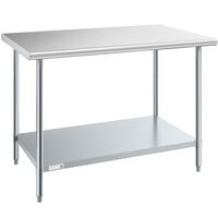 Steelton 30 inch x 48 inch 18 Gauge 430 Stainless Steel Work Table with Undershelf