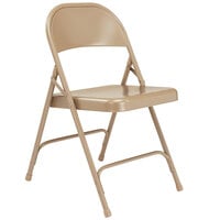 National Public Seating 51 Beige Metal Folding Chair