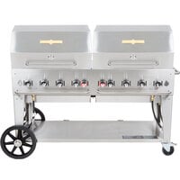 Crown Verity MCB-60RDP Liquid Propane 60" Mobile Outdoor Grill with Roll Dome Package