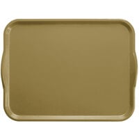 Cambro 1418H428 14" x 18" Olive Green Rectangular Fiberglass Camtray with Handles - 12/Case