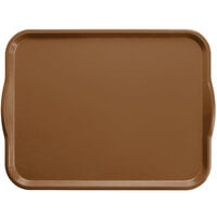 Cambro 1418H513 14" x 18" Bay Leaf Brown Rectangular Fiberglass Camtray with Handles - 12/Case