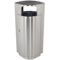 Commercial Zone 782029 Leafview 20 Gallon Oval Stainless Steel Trash Receptacle