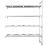 Cambro Camshelving® Premium 18" Wide 4 Shelf Vented Add On Unit with 72" Posts