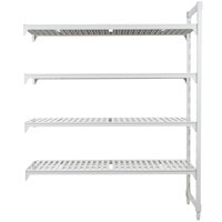 Cambro Camshelving® Premium 18" Wide 4 Shelf Vented Add On Unit with 64" Posts