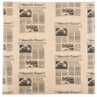 American Metalcraft PPCN1616 16" x 16" Natural Newspaper Print Deli Sandwich Wrap Paper - 1000/Pack