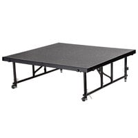National Public Seating TFXS48481624C02 Transfix 48" x 48" Adjustable Portable Stage with Gray Carpet - 16" to 24" Height