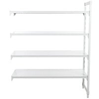 Cambro Camshelving® Premium 18" Wide 4 Shelf Solid Add On Unit with 72" Posts