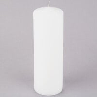 Sterno 40174 9 1/2" White Wax Pillar Candle - 6/Case