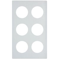 Vollrath 8241920 Miramar Resin Adapter Plate for Six 1.25 Qt. Bain Marie Pots - White Stone