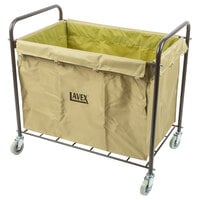 Lavex Commercial Laundry Cart/Trash Cart with Handles, 12 Bushel Metal Frame and Canvas Bag