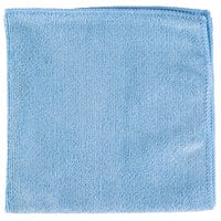 Unger ME40B SmartColor MicroWipe 16" x 16" Blue UltraLite Microfiber Cleaning Cloth   - 10/Pack