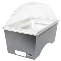 Sterno Full Size Silver Vein Stackable Chafer with Clear Dome Cover and Full Size Pan