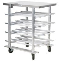 Regency CANRK72SS Half-Size Mobile Aluminum Can Rack for #10 and #5 Cans with Stainless Steel Top and Mounted #1 Can Opener Base