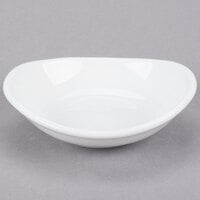 Libbey INF-050 Porcelana Infinity 4 oz. Bright White Oval Porcelain Bowl - 36/Case