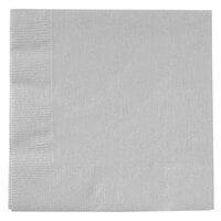 Creative Converting 803281B Shimmering Silver 2-Ply Beverage Napkin - 50/Pack
