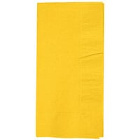 Creative Converting 671021B School Bus Yellow 1/8 Fold 2-Ply Paper Dinner Napkin - 50/Pack