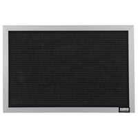 Aarco BOFD1218L 12" x 18" Black Felt Open Face Horizontal Indoor Message Board with Aluminum Frame and 3/4" Letters