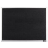 Aarco BOFD1824L 18" x 24" Black Felt Open Face Horizontal Indoor Message Board with Aluminum Frame and 3/4" Letters