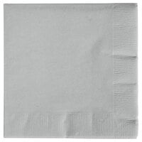 Creative Converting 573281B Shimmering Silver 3-Ply Beverage Napkin - 50/Pack