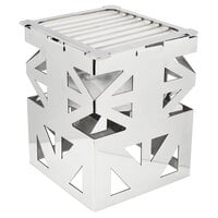 Eastern Tabletop 1742 LeXus 8" x 8" x 10" Stainless Steel Square Cube with Fuel Shelf and Grate