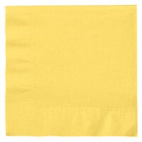 Creative Converting 139180135 Mimosa Yellow 2-Ply 1/4 Fold Luncheon Napkin - 50/Pack