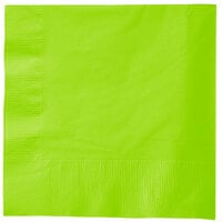 Creative Converting 583123B Fresh Lime Green 3-Ply 1/4 Fold Luncheon Napkin - 50/Pack