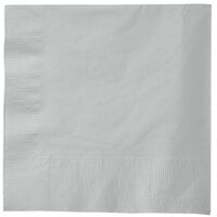 Creative Converting 583281B Shimmering Silver 3-Ply 1/4 Fold Luncheon Napkin - 50/Pack
