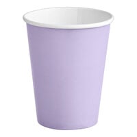 Creative Converting 56193B 9 oz. Luscious Lavender Purple Poly Paper Hot / Cold Cup - 24/Pack