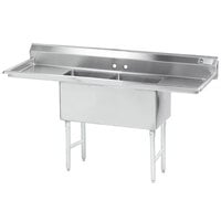 Advance Tabco FS-2-1824-24RL Spec Line Fabricated Two Compartment Pot Sink with Two Drainboards - 84"