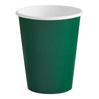 Creative Converting 563124B 9 oz. Hunter Green Poly Paper Hot / Cold Cup - 24/Pack