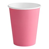Creative Converting 563042B 9 oz. Candy Pink Poly Paper Hot / Cold Cup - 24/Pack