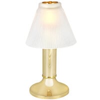 Sterno 80486 10" Paige Polished Brass Lamp with Duchess Frost Shade