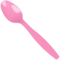 Creative Converting 6 1/8" Candy Pink Heavy Weight Plastic Spoon - 24/Pack