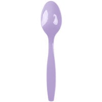 Creative Converting 6 1/8" Luscious Lavender Heavy Weight Plastic Spoon - 24/Pack