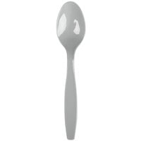 Creative Converting 6 1/8" Shimmering Silver Heavy Weight Plastic Spoon - 50/Pack