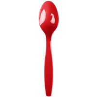 Creative Converting 6 1/8" Classic Red Heavy Weight Plastic Spoon - 50/Pack