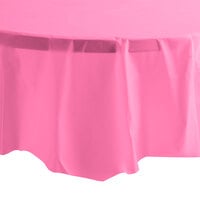 Creative Converting 703042 82" Candy Pink OctyRound Plastic Table Cover - 12/Case