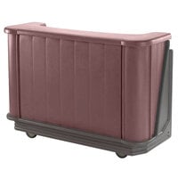 Cambro BAR650PMT189 Two-Tone Brown Mahogany Cambar 67" Portable Bar with 7-Bottle Speed Rail and Complete Post Mix System with Water Tank