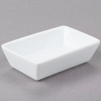 Libbey SL-4 Slate 4 oz. Ultra Bright White Rectangular Porcelain Sauce Bowl - 36/Case