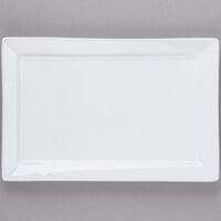 Libbey SL-26 Slate 12" x 8" Ultra Bright White Wide Rim Rectangular Porcelain Plate - 12/Case