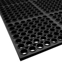 Cactus Mat 3520-C1 VIP Floormate 39" x 58 1/2" Black Heavy-Duty Rubber Anti-Fatigue Floor Mat - 7/8" Thick