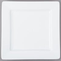 Libbey SL-9 Slate 9" Ultra Bright White Wide Rim Square Porcelain Plate - 12/Case