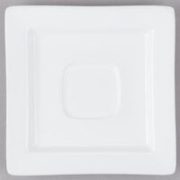 Libbey SL-2 Slate 5 7/8" Ultra Bright White Wide Rim Square Porcelain Saucer with Well Ring - 36/Case