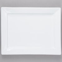 Libbey SL-25 Slate 14" x 11" Ultra Bright White Wide Rim Rectangular Porcelain Plate - 6/Case