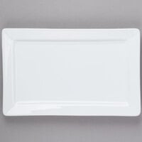 Libbey SL-27 Slate 11" x 7" Ultra Bright White Wide Rim Rectangular Porcelain Plate - 12/Case