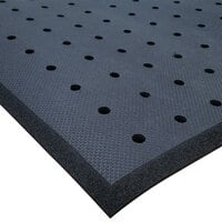 Cactus Mat 2200R-C4H Cloud-Runner 4' x 75' Black Grease-Proof Rubber Floor Mat Roll with Drainage Holes - 3/4" Thick