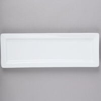 Libbey SL-22 Slate 16" x 5 1/2" Ultra Bright White Wide Rim Rectangular Porcelain Plate - 12/Case