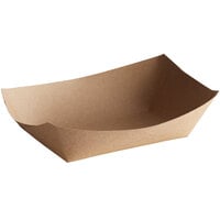 #300 3 lb. Natural Eco-Kraft Customizable Paper Food Tray - 500/Case